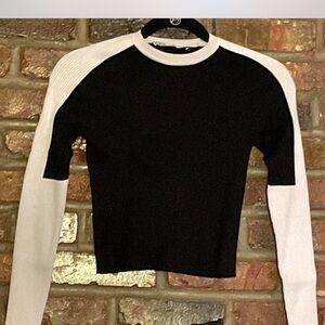 Zara Black and Cream Knit Top